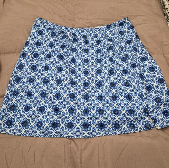 Ekouaer Blue Patterned Women's Skort Size Large - Picture 3 of 6